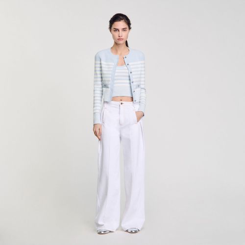 Cardigan à rayures - Sandro Paris - Modalova
