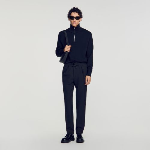 Pantalon droit élastiqué - Sandro Paris - Modalova