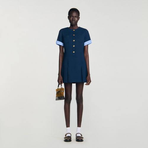 Robe courte plissée - Sandro Paris - Modalova