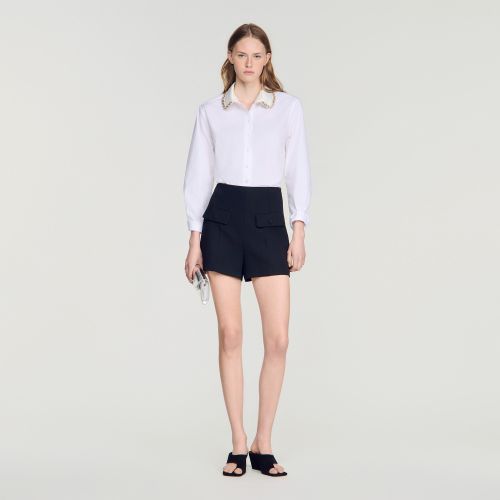 Chemise à col bijou - Sandro Paris - Modalova