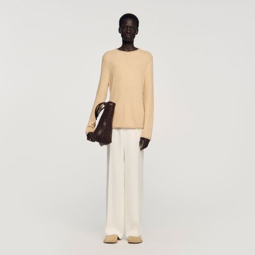Pull en coton effet bouclette - Sandro Paris - Modalova