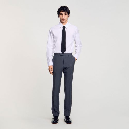 Pantalon de costume en laine - Sandro Paris - Modalova