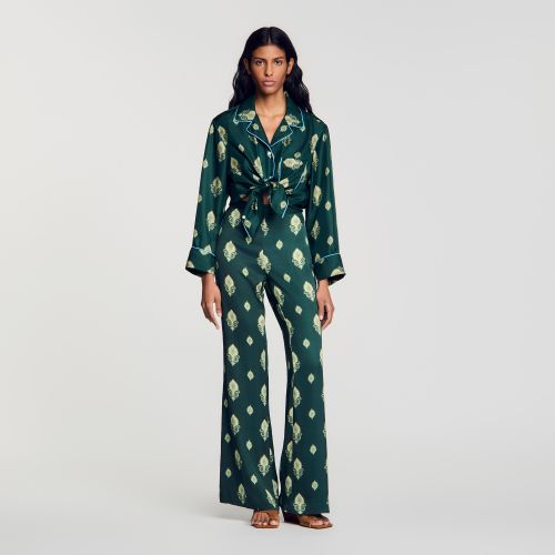 Pantalon fluide à imprimé Paisley - Sandro Paris - Modalova
