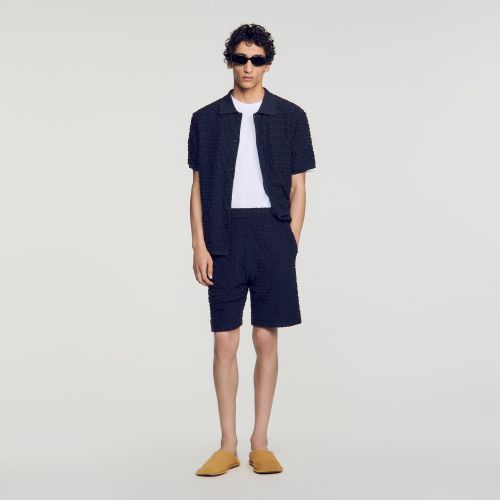 Short en maille éponge jacquard - Sandro Paris - Modalova