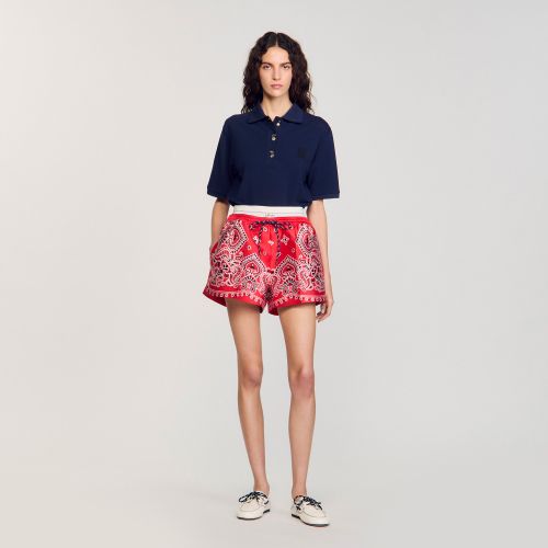 Polo à boutons fantaisie - Sandro Paris - Modalova