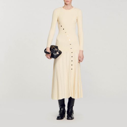 Robe midi en maille - Sandro Paris - Modalova