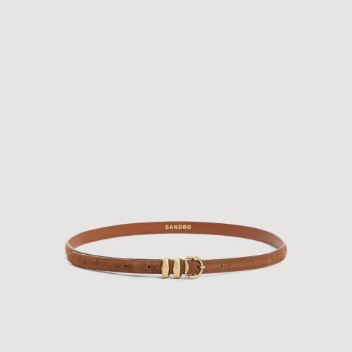 Ceinture en cuir suède - Sandro Paris - Modalova