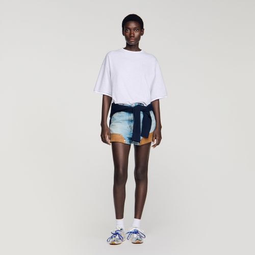 T-shirt en coton à logo brodé - Sandro Paris - Modalova