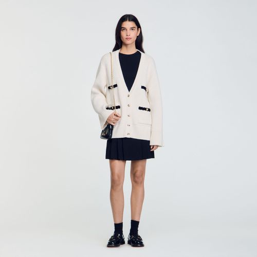 Cardigan long en laine - Sandro Paris - Modalova