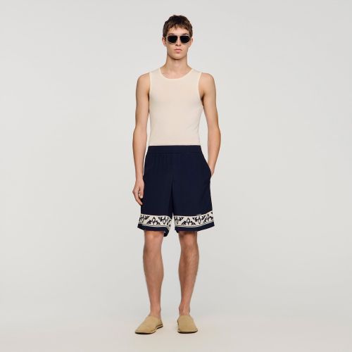 Short fluide motif contrasté - Sandro Paris - Modalova