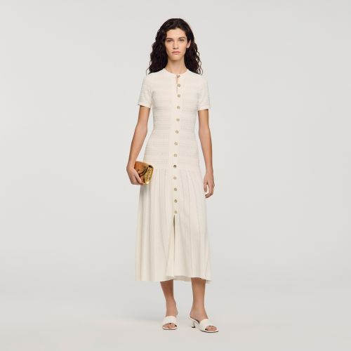 Robe longue en maille - Sandro Paris - Modalova