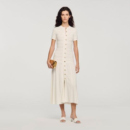 Robe longue en maille - Sandro Paris - Modalova