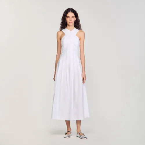 Robe longue croisée - Sandro Paris - Modalova