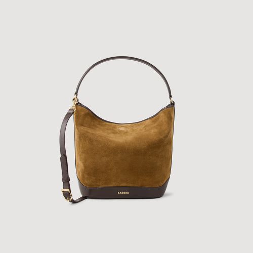 Sac seau TANGOSO en suède et cuir - Sandro Paris - Modalova