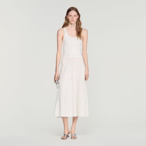 Robe longue en maille strassée - Sandro Paris - Modalova