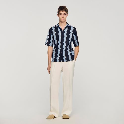 Chemise en lin à imprimé - Sandro Paris - Modalova