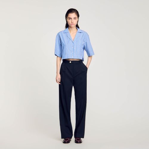 Pantalon en laine - Sandro Paris - Modalova