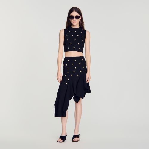 Top en maille à studs - Sandro Paris - Modalova