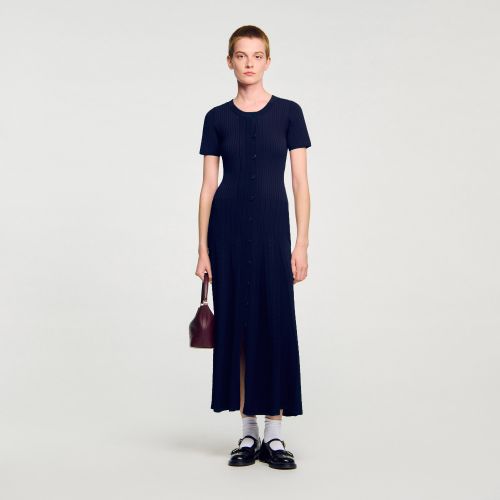 Robe longue en maille - Sandro Paris - Modalova