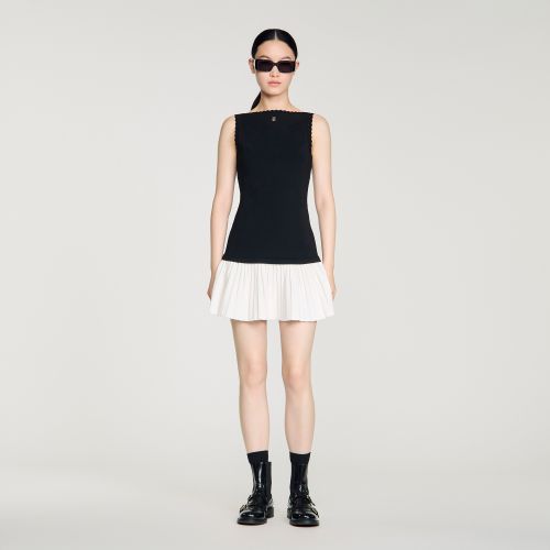 Robe courte bicolore - Sandro Paris - Modalova