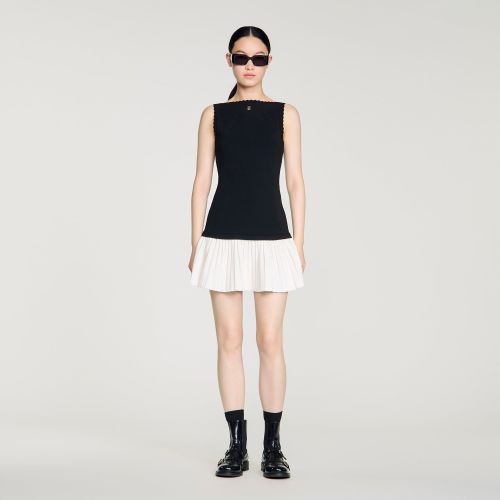 Robe courte bicolore - Sandro Paris - Modalova