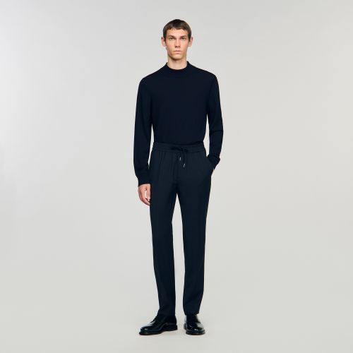 Pantalon droit élastiqué - Sandro Paris - Modalova
