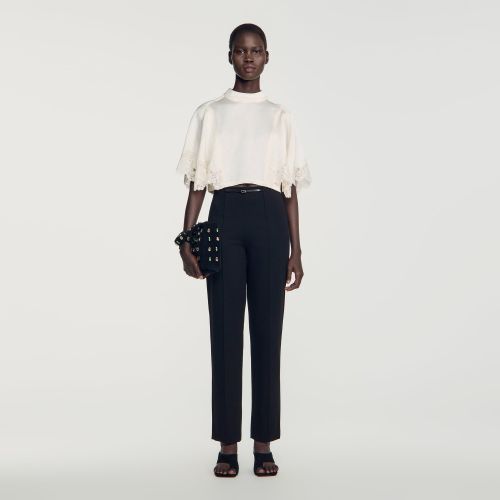Pantalon droit stretch - Sandro Paris - Modalova