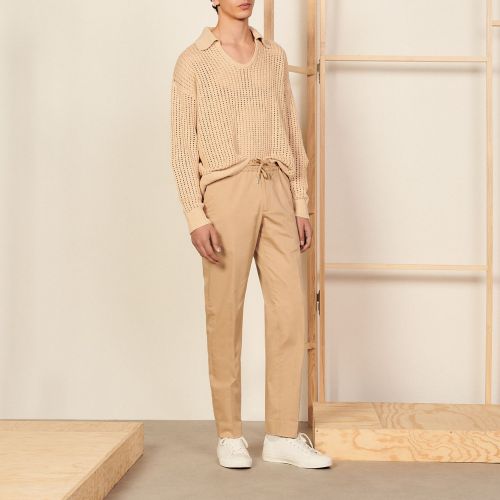 Pantalon carotte en coton - Sandro Paris - Modalova