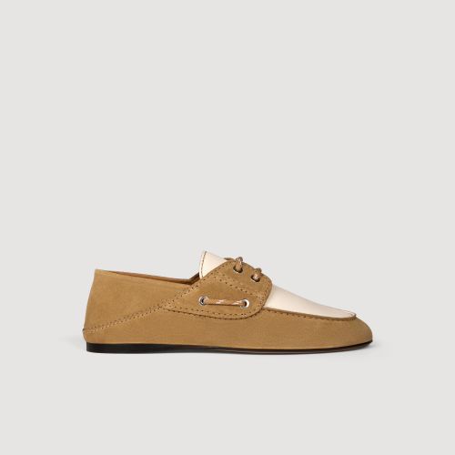 Chaussures bateau cuir suède - Sandro Paris - Modalova