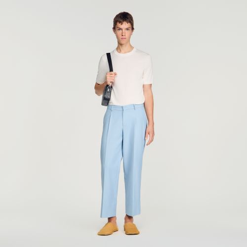 Pantalon large à pli - Sandro Paris - Modalova