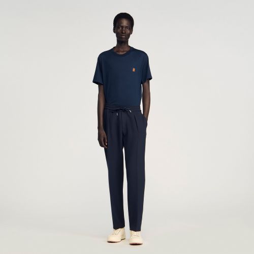 Pantalon droit élastiqué - Sandro Paris - Modalova