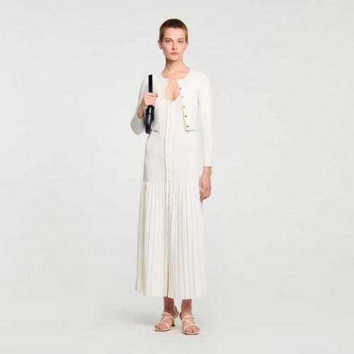 Cardigan court en maille côtelée - Sandro Paris - Modalova