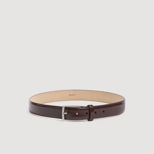 Ceinture en cuir glacé - Sandro Paris - Modalova