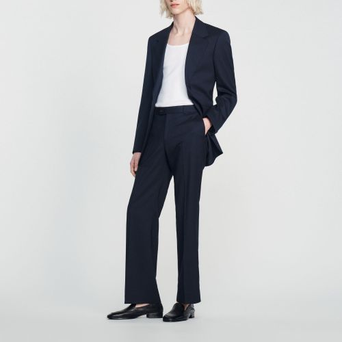 Pantalon de costume en laine - Sandro Paris - Modalova