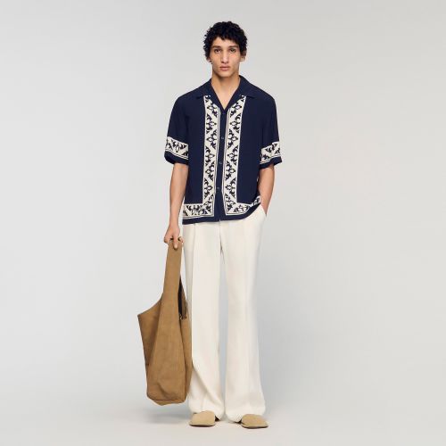 Chemise fluide à imprimé contrasté - Sandro Paris - Modalova