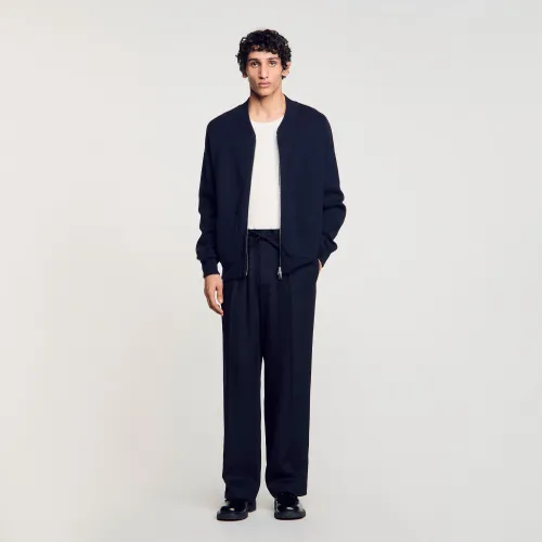 Blouson esprit teddy en maille - Sandro Paris - Modalova