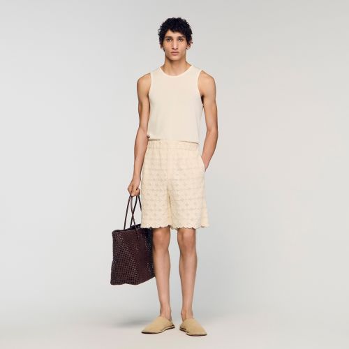 Short en coton broderie anglaise - Sandro Paris - Modalova