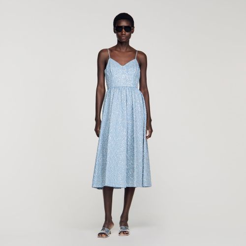 Robe longue à sequins - Sandro Paris - Modalova