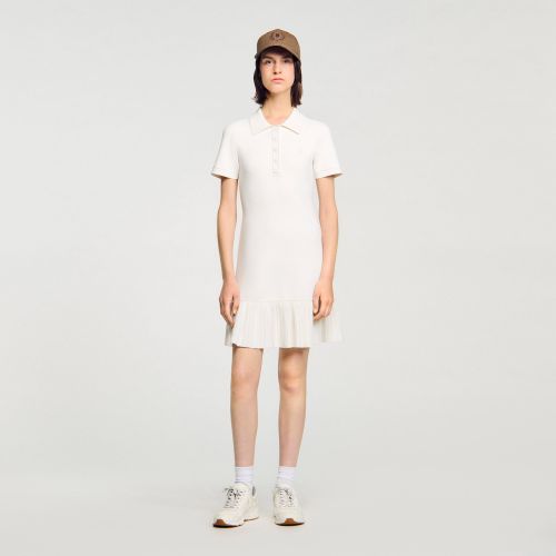Robe courte en maille col polo - Sandro Paris - Modalova