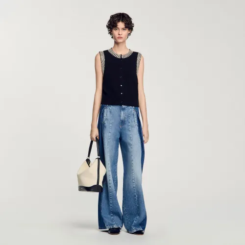 Gilet à studs - Sandro Paris - Modalova