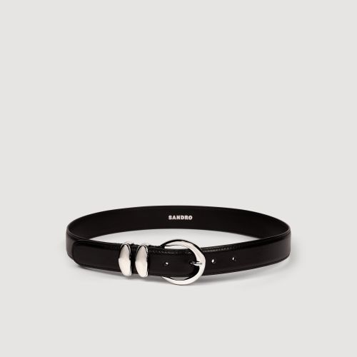 Ceinture en cuir lisse - Sandro Paris - Modalova