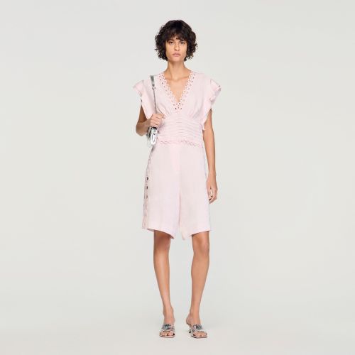 Bermuda à jacquard fleurs - Sandro Paris - Modalova
