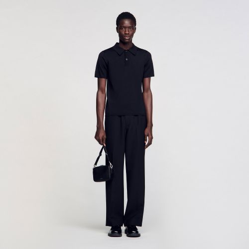 Polo en maille à manches courtes - Sandro Paris - Modalova