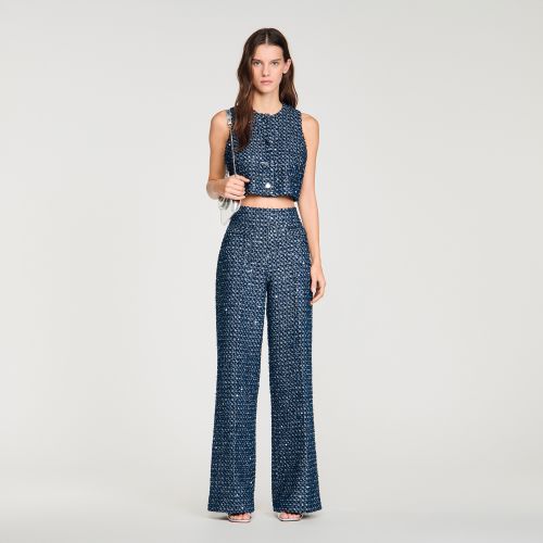 Pantalon à sequins - Sandro Paris - Modalova