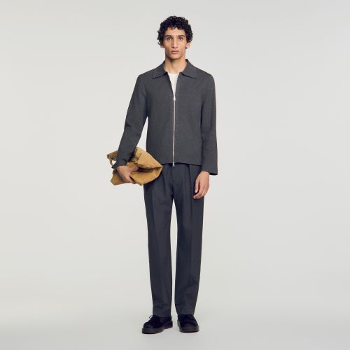 Cardigan zippé en maille - Sandro Paris - Modalova
