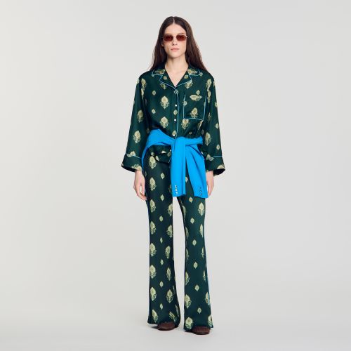 Chemise pyjama imprimée paisley - Sandro Paris - Modalova