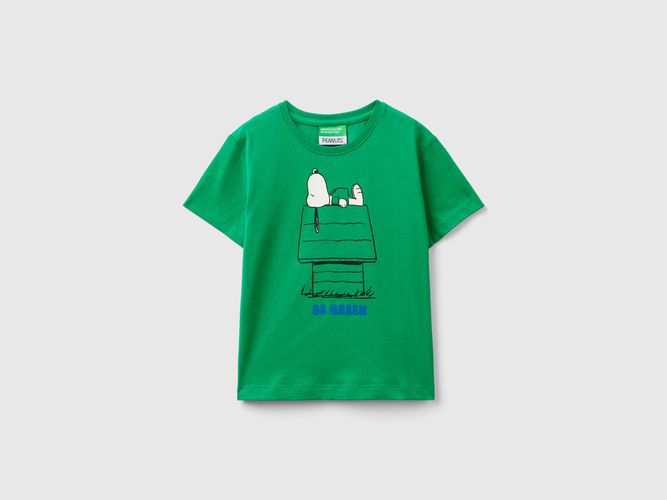 Benetton, T-shirt ©peanuts In Puro Cotone, taglia 104, Verde, Bambini - United Colors of Benetton - Modalova