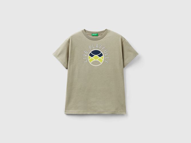 Benetton, T-shirt Manica Corta In Cotone Bio, taglia 2XL, Verde Chiaro, Bambini - United Colors of Benetton - Modalova