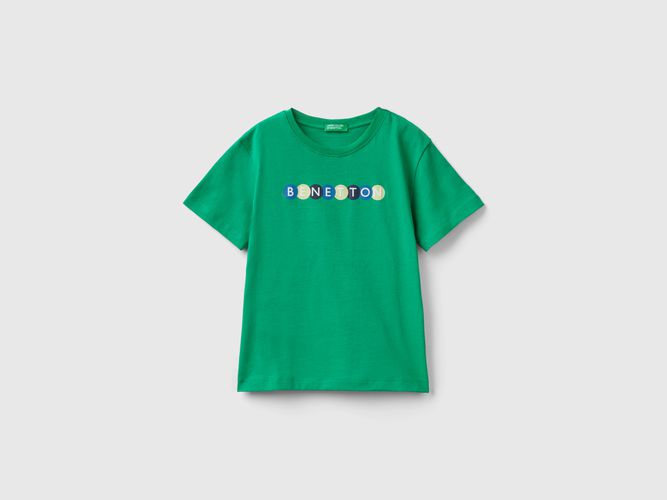 Benetton, T-shirt 100% Cotone Bio Con Stampa, taglia 104, Verde, Bambini - United Colors of Benetton - Modalova