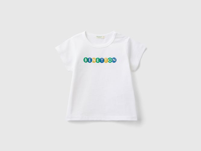 Benetton, T-shirt In Cotone Bio, taglia 56, Bianco, Bambini - United Colors of Benetton - Modalova